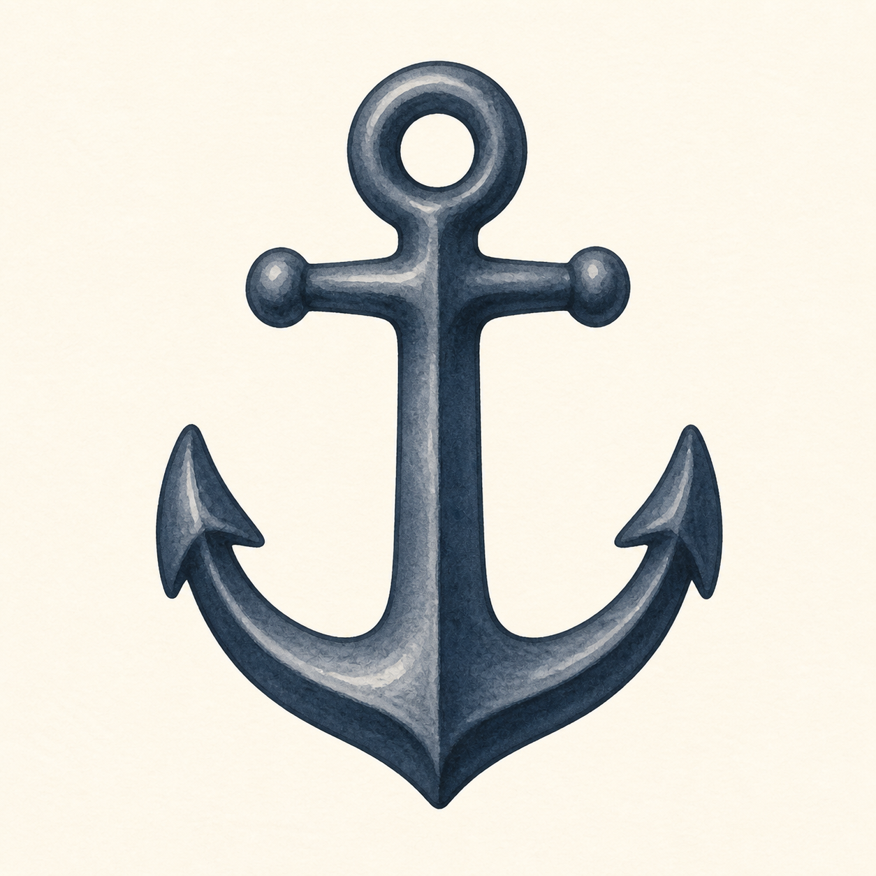 A simple metal boat anchor.