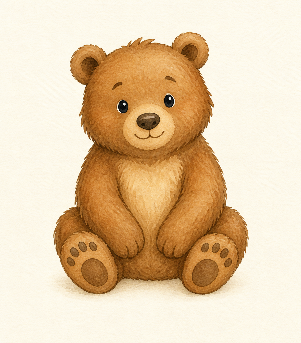A gentle brown bear sitting calmly.