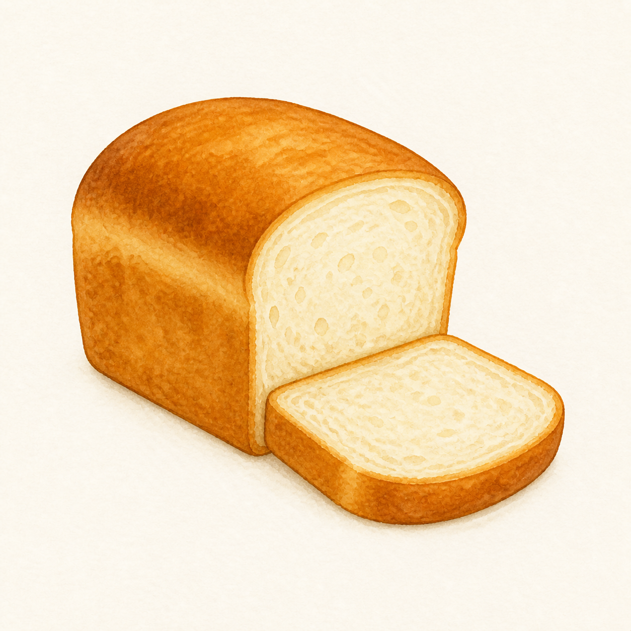 A golden-brown loaf of bread with one slice showing.