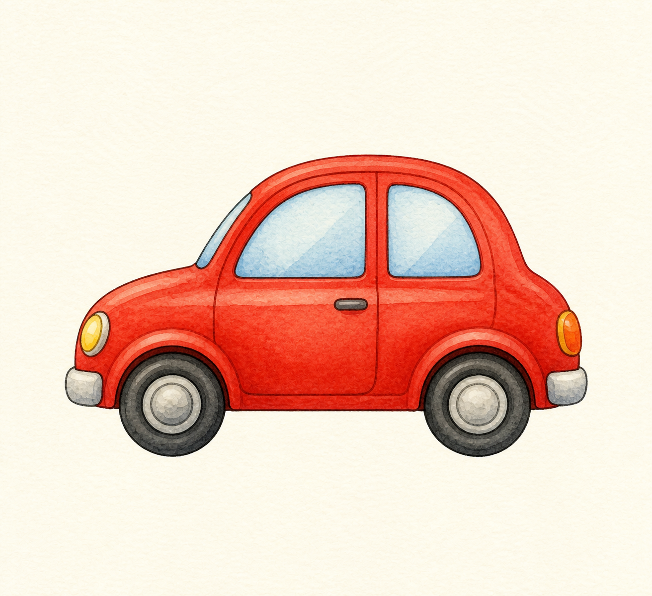 A small friendly red car.