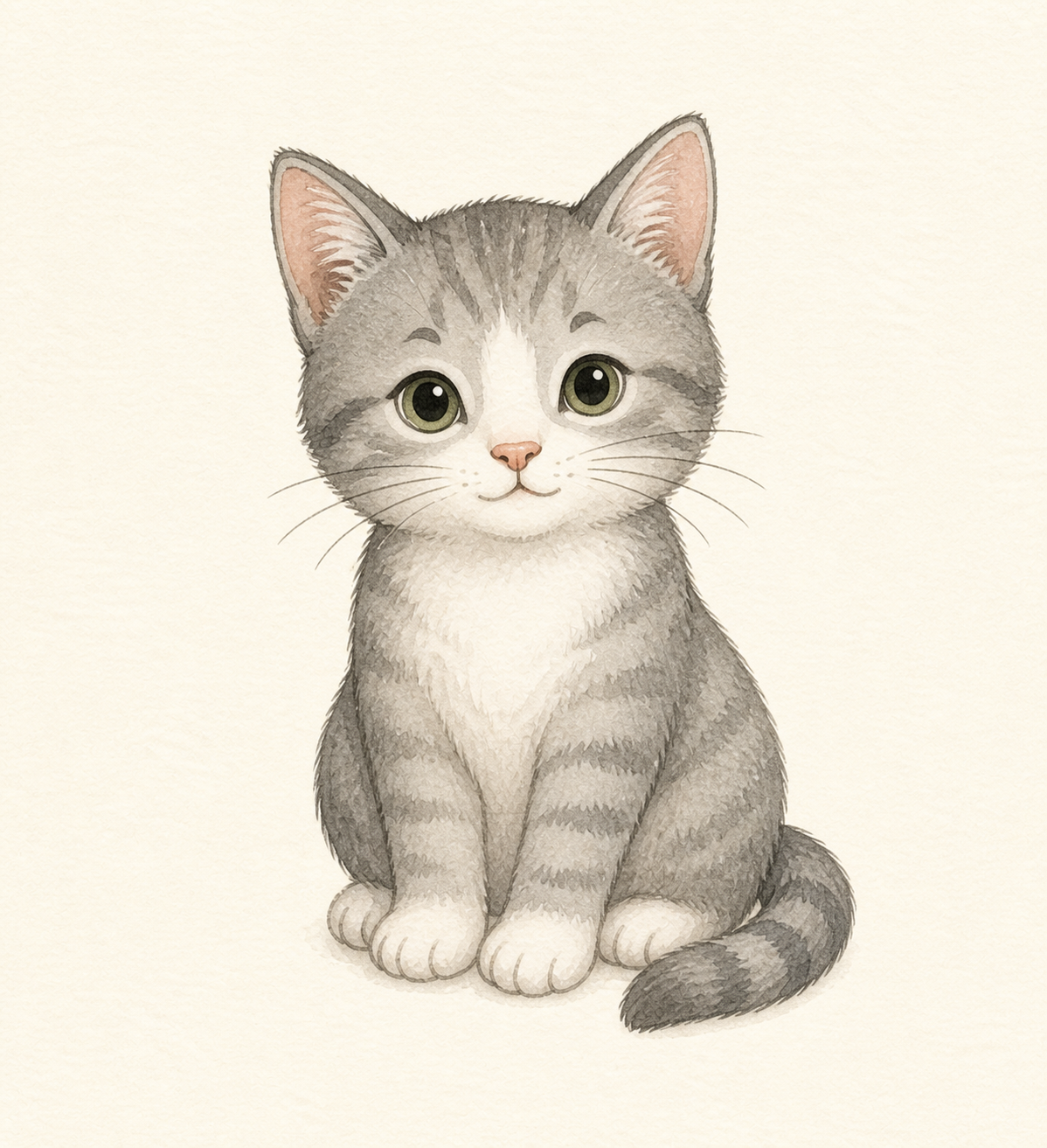 A gentle cat sitting calmly.