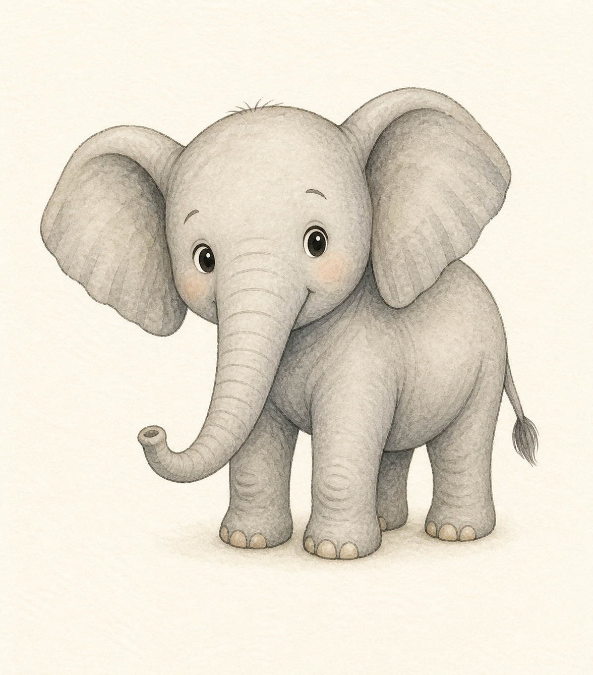 A gentle elephant with a long trunk.