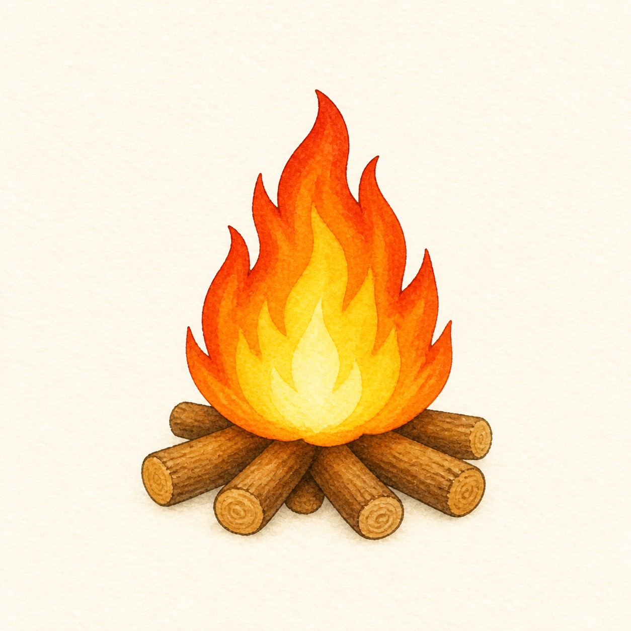 A small safe campfire flame.