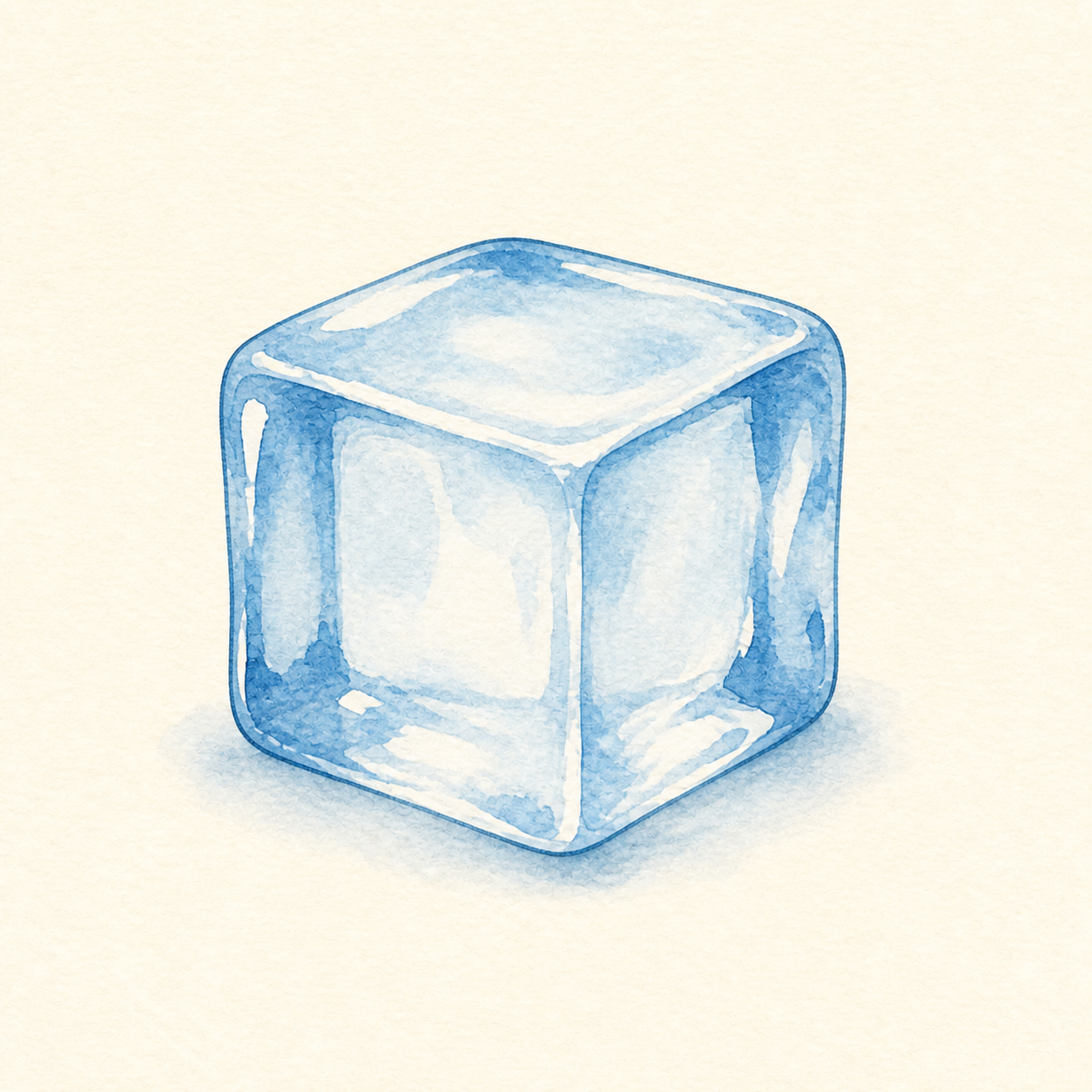 A clear ice cube.