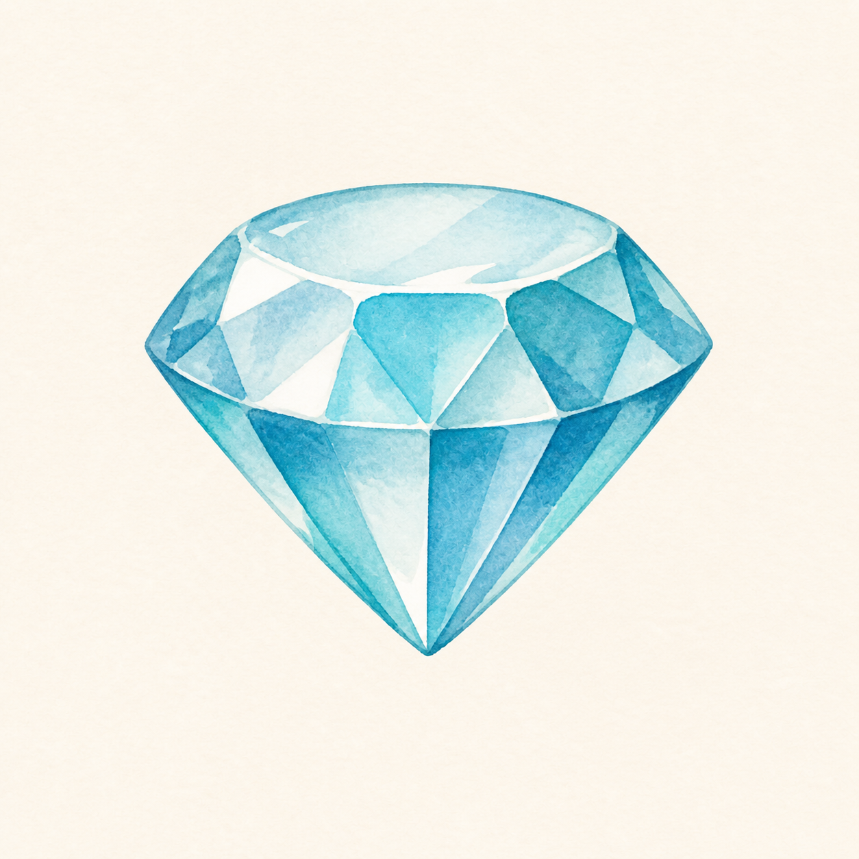 A faceted blue-green gemstone that catches the light.