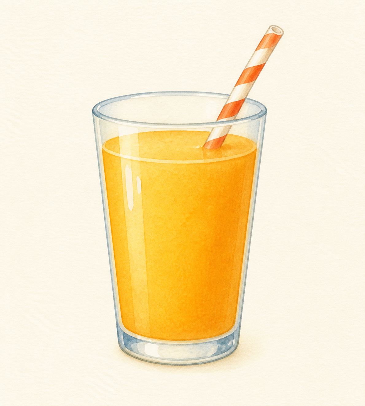 A glass of juice.
