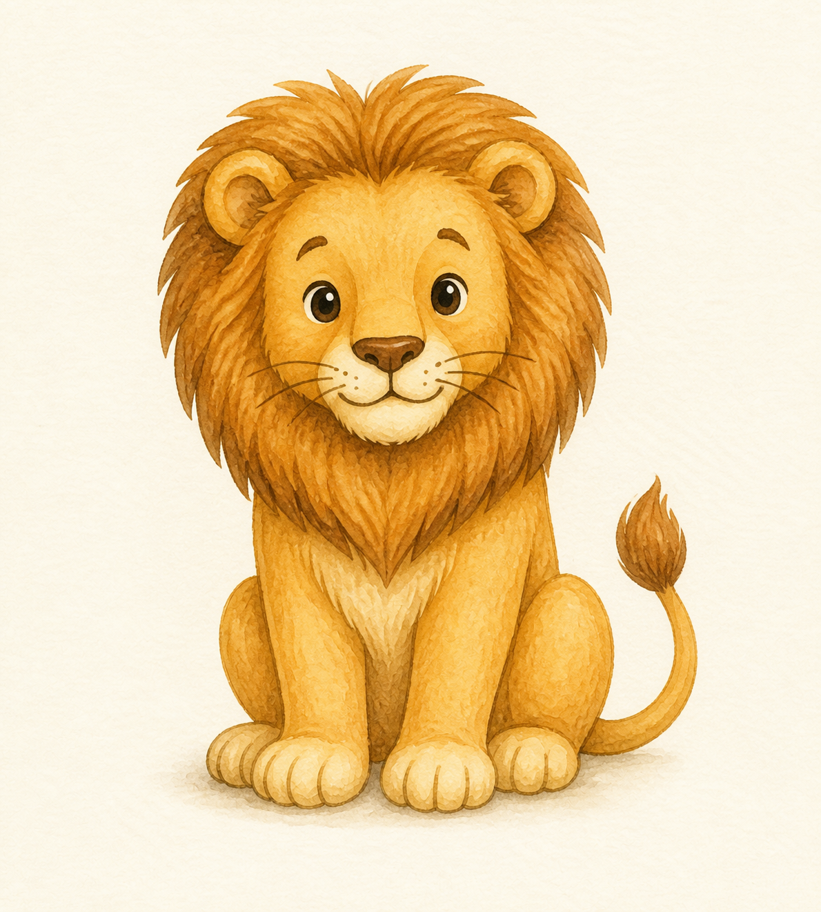 A lion with a mane.