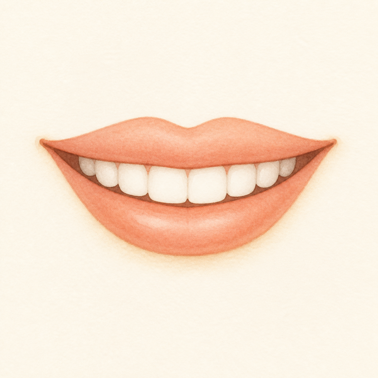 A friendly smiling mouth with lips and small white teeth.