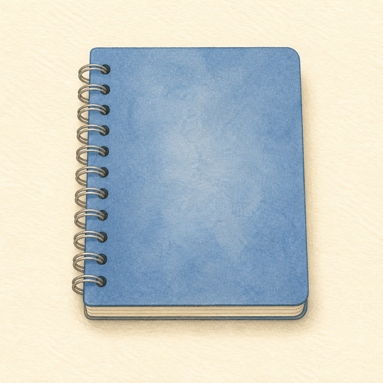 A spiral-bound notebook.