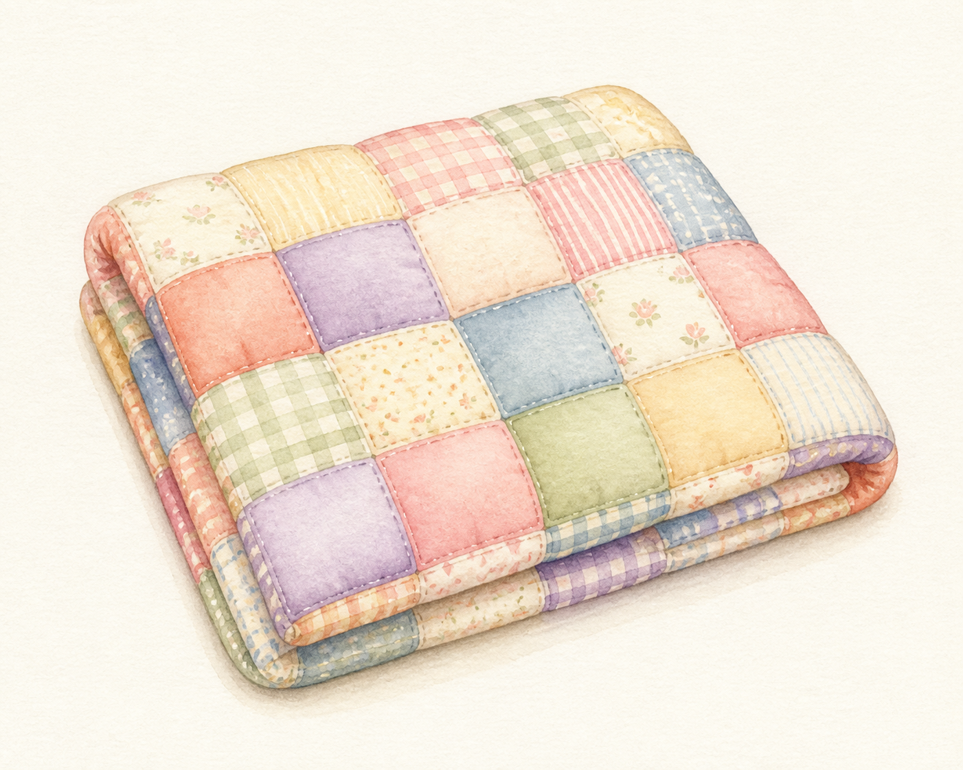 A colorful quilt.