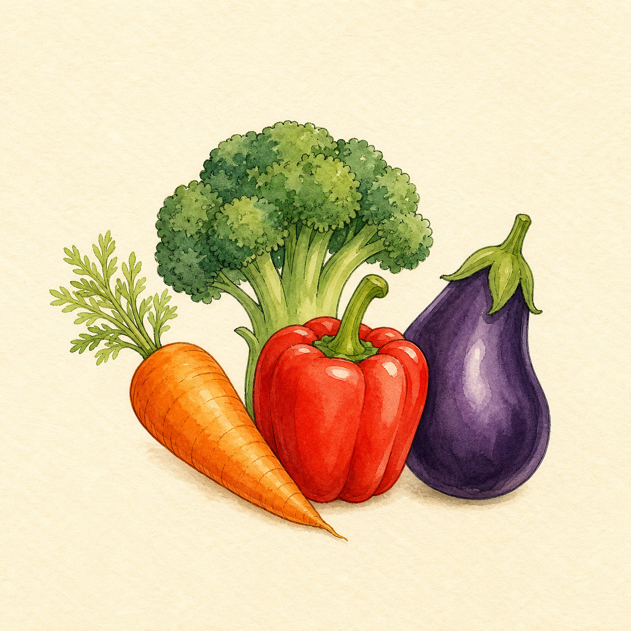 A group of colorful vegetables.